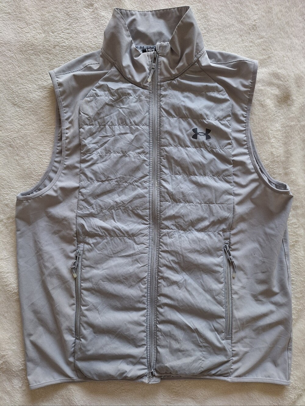 Under Armour Storm Session Men Gray Quilted Hybrid Running Golf Vest Read Sz L